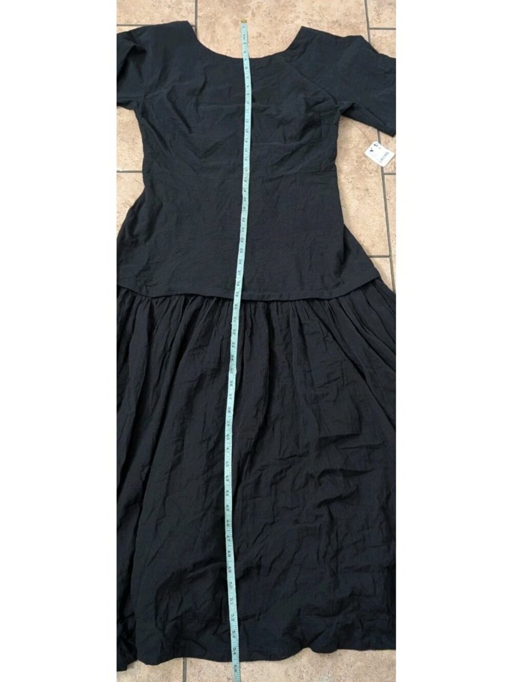 Free PeopleWomen's Black Marcella Midi DressSize XL Luxury Old Money - Picture 13 of 13